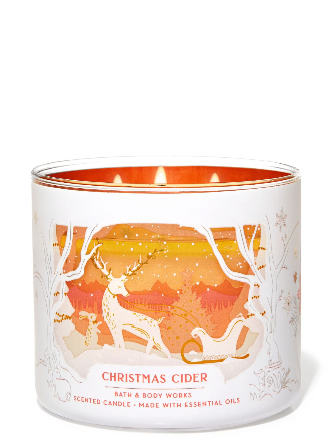Трехфительная  свеча Bath & Body Works Hot Cocoa & Cream