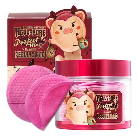 Пилинг-пады на основе красного вина Elizavecca Hell-Pore Perfect Wine Sparkling Peeling Pad 30 шт