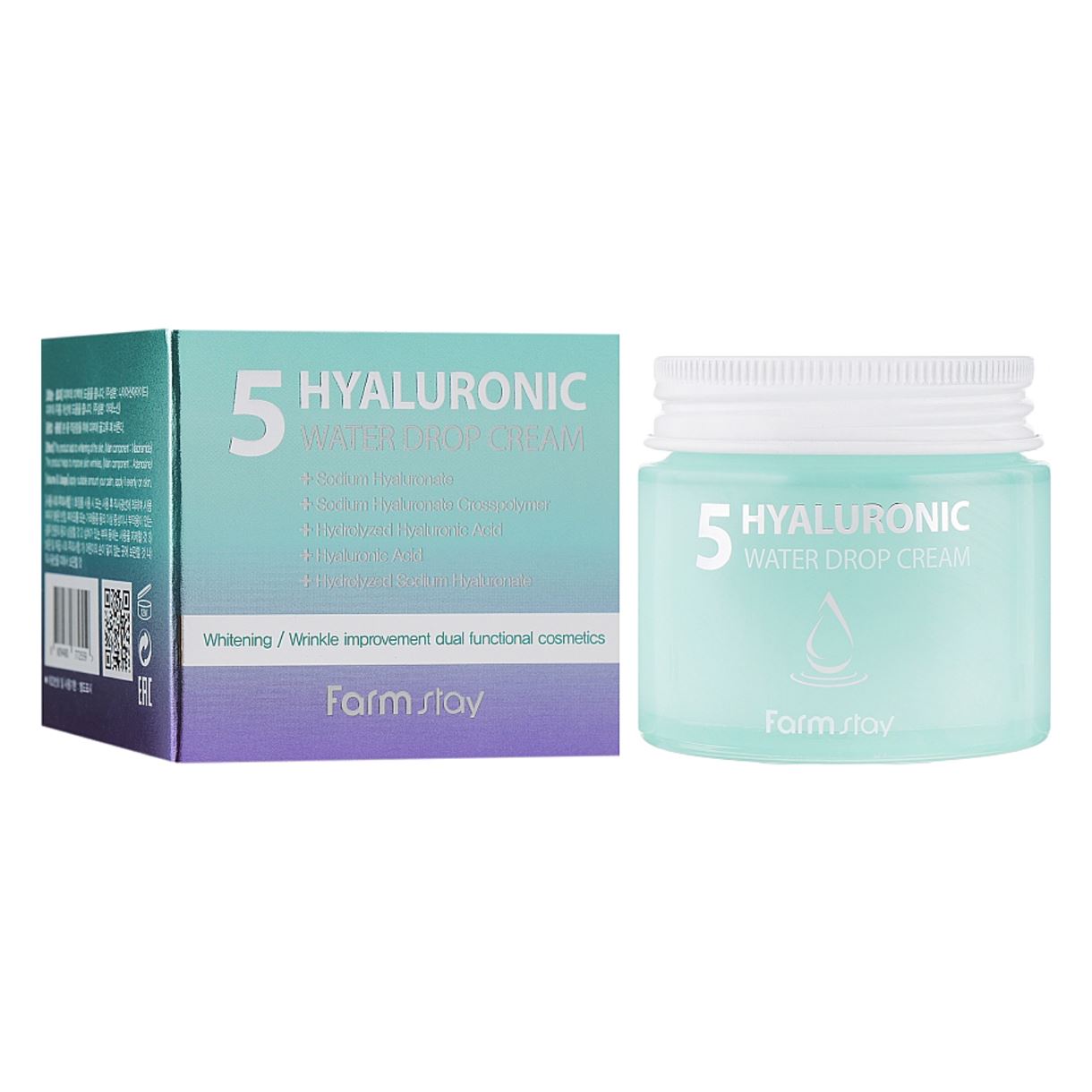 Зволожуючий крем З 5 видами гіалуронової кислоти FarmStay Hyaluronic 5 Water Drop Cream