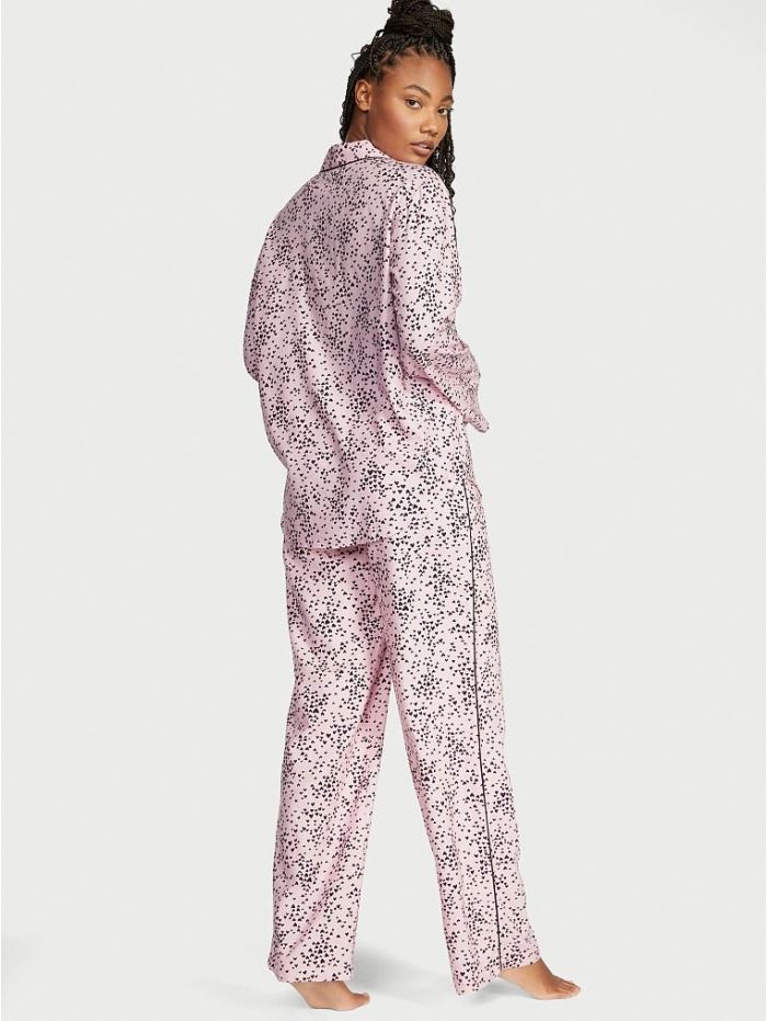 ПІЖАМА VICTORIA'S SECRET FLANNEL LONG PJ SET РОЖЕВА З СЕРЦЯМИ