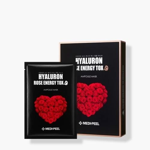 Тканинна маска-детокс з екстрактом троянди MediPeel Hyaluron Rose Energy Tox Ampoule Mask