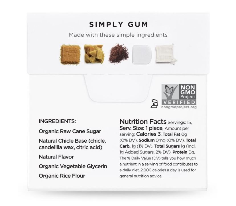 Жувальна резинка натуральна кава Simply Gum 15 штук