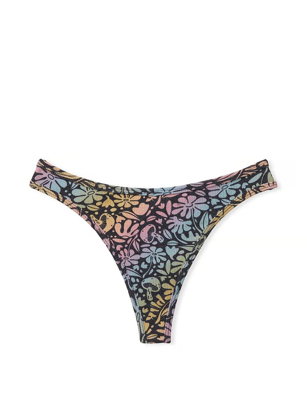 Трусики бавовняні стрінги PINK COTTON HIGH-LEG THONG PANTY