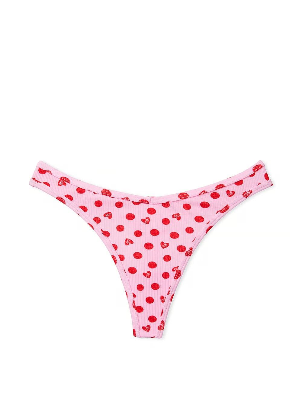 Трусики бавовняні стрінги PINK COTTON HIGH-LEG THONG PANTY