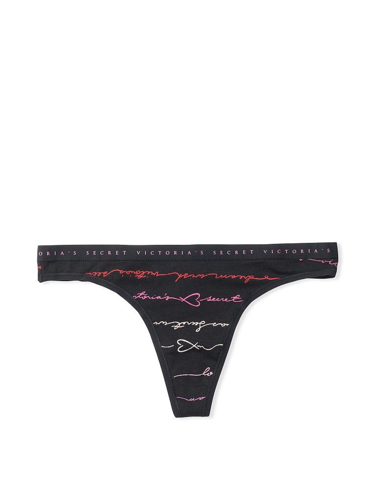 Стрінги Victoria’s Secret black Cotton Thong Panty