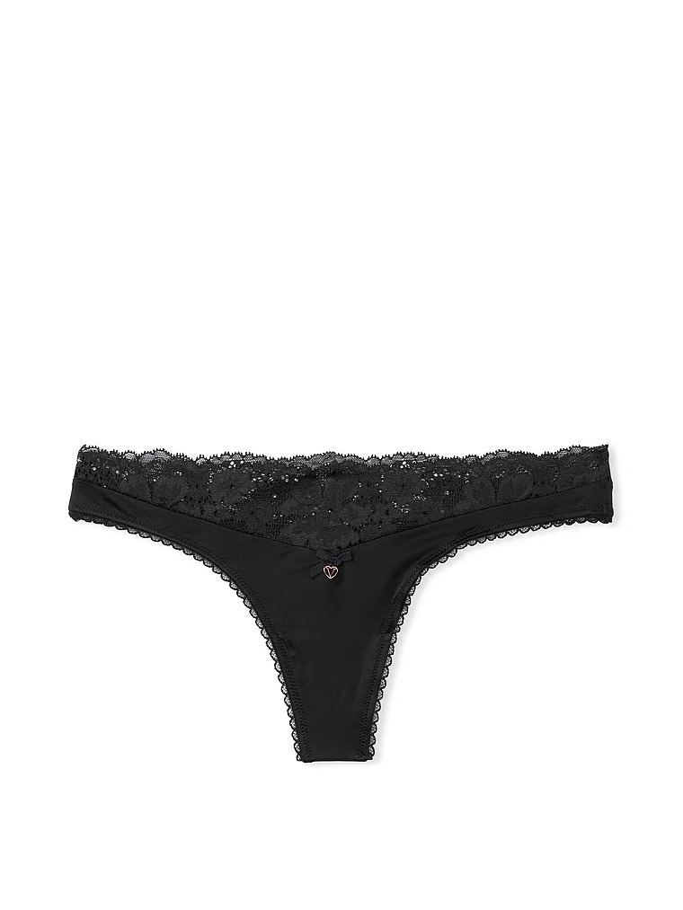 Мереживні трусики стрінги BODY BY VICTORIA Lace Thong Panty Victoria's Secret