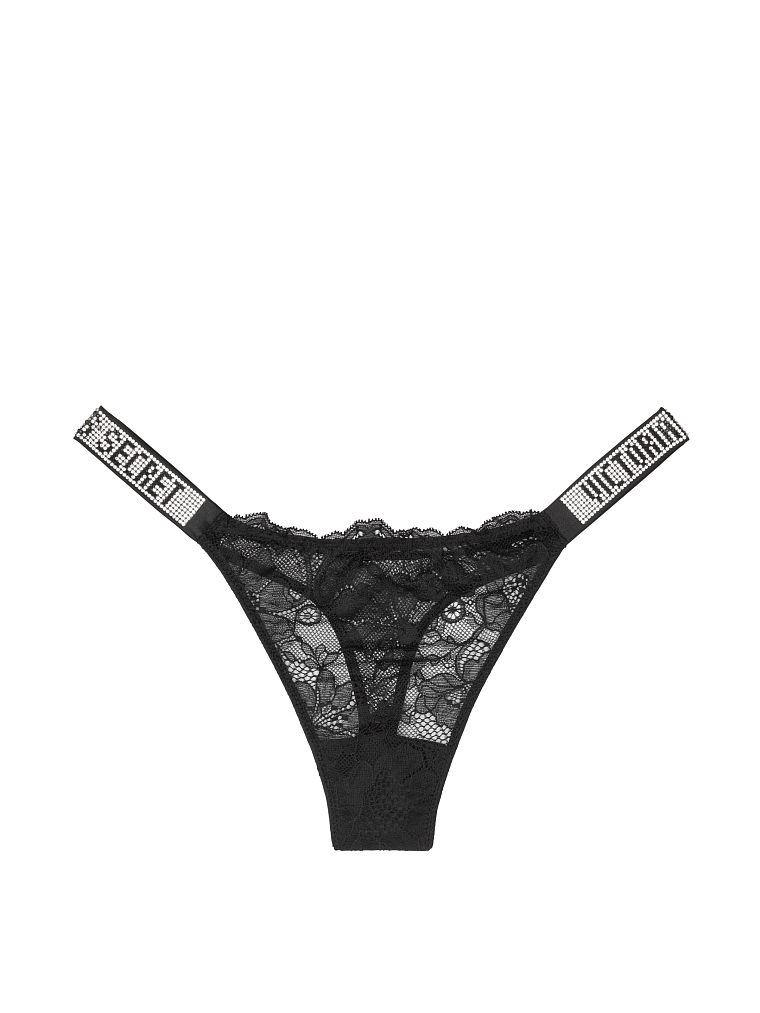 Стрінги Victoria’s Secret black Logo Shine