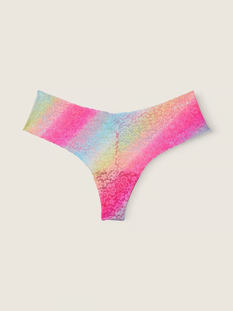 Трусики стрінги PINK NO-SHOW SOFT LACE THONG PANTY