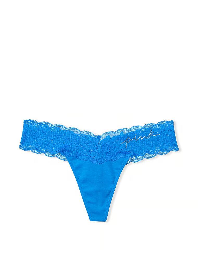 Трусики PINK EVERYDAY LACE TRIM THONG PANTY