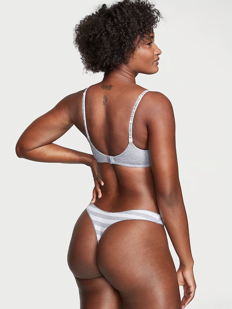 Трусики VICTORIA'S SECRET VICTORIA'S SECRET Ribbed Cotton High-Leg Scoop Thong Panty