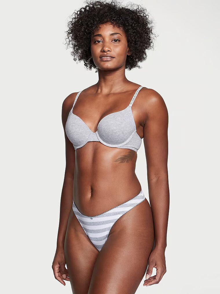 Трусики VICTORIA'S SECRET VICTORIA'S SECRET Ribbed Cotton High-Leg Scoop Thong Panty