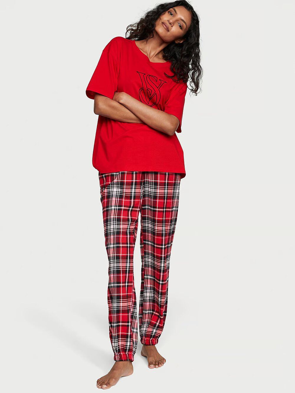 ПІЖАМА VICTORIA'S SECRET Flannel Jogger Tee-Jama Set