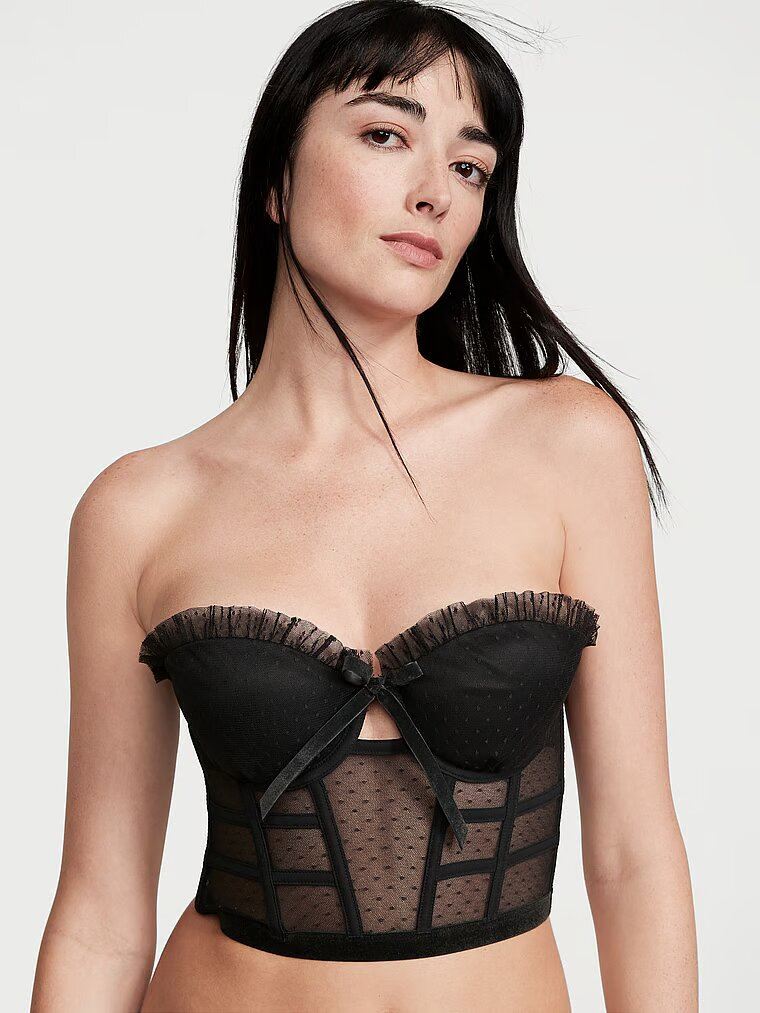 Dream Angels Strapless Dotted Mesh Corset Top Victoria's Secret - Неймовірний корсет