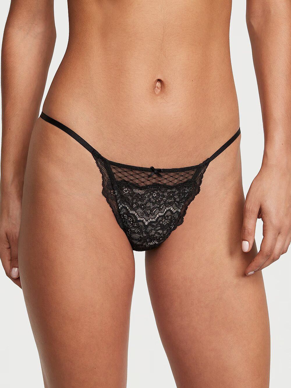 Трусики DREAM ANGELS Smooth & Lace Mini String Bikini Panty Victoria's Secret