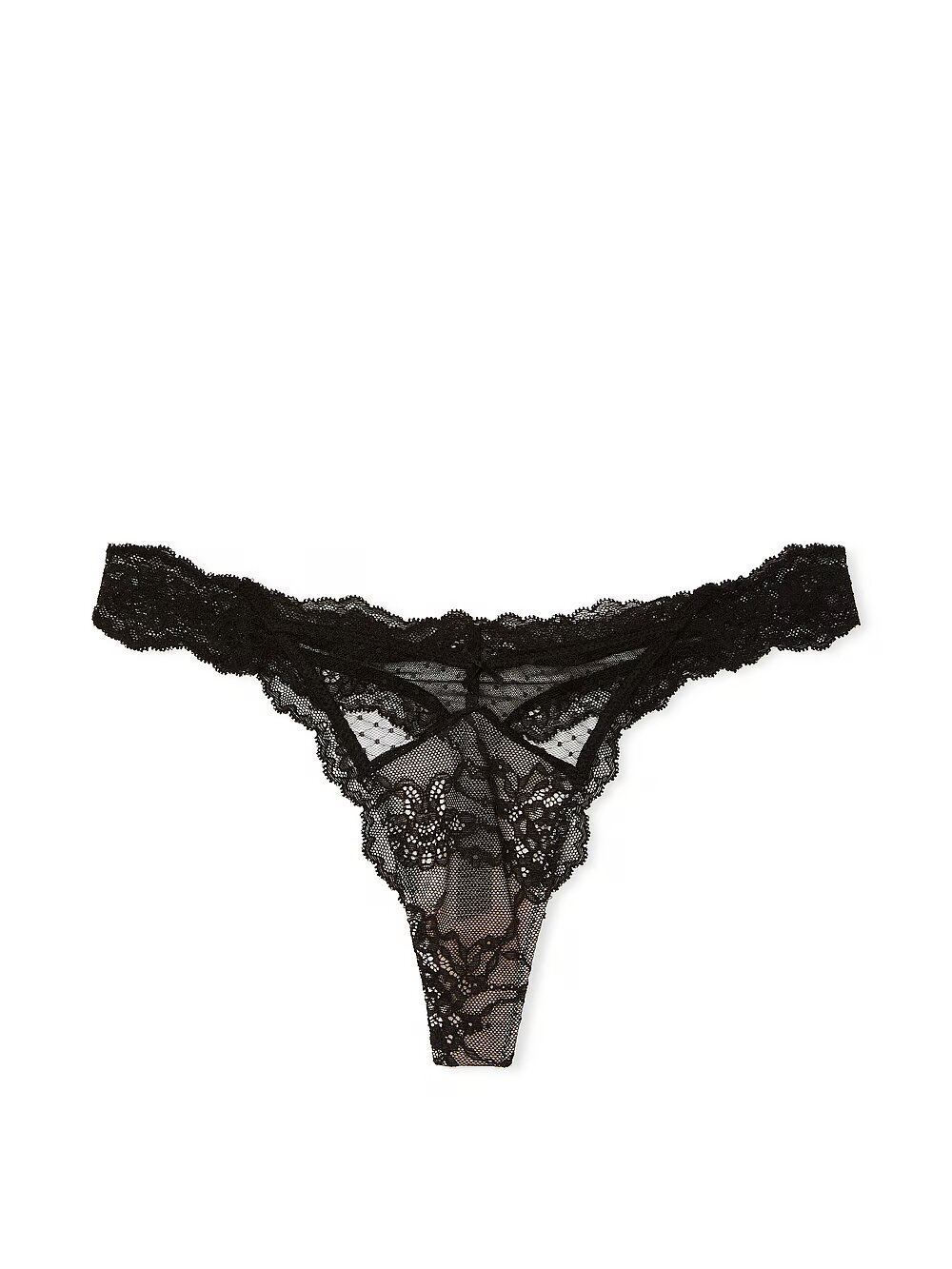 Трусики DREAM ANGELS Lace & Mesh Thong Panty Victoria's Secret