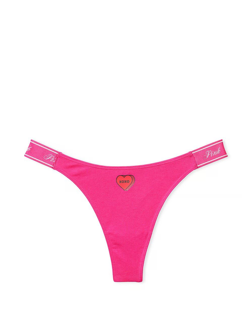 ТРУСИКИ PINK LOGO COTTON HIGH-LEG THONG PANTY