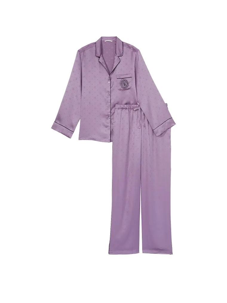 Сатинова піжама satin long pajama set Victoria's Secret