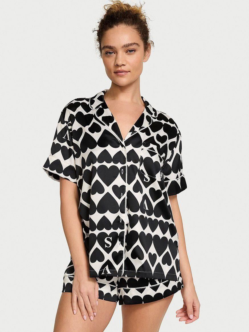 Сатинова піжама Glazed Satin Short Pajama Set Victoria's Secret