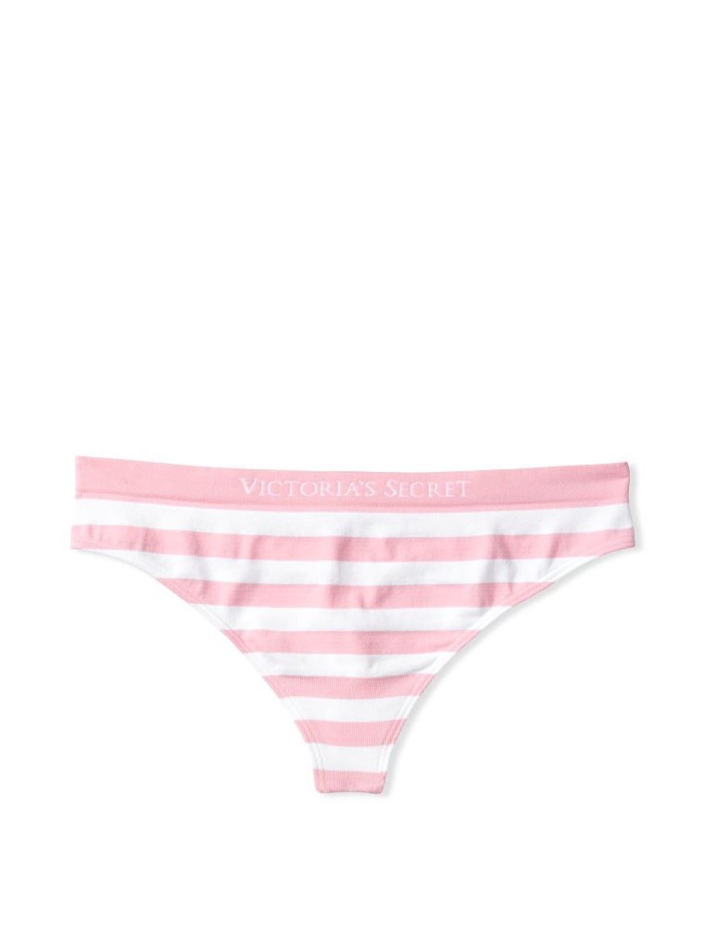ТРУСИКИ VICTORIA'S SECRET SEAMLESS THONG PANTY PINK STRIPES