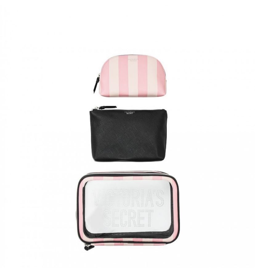 3 В 1 КОСМЕТИЧКА VICTORIA’S SECRET SIGNATURE STRIPE BACKSTAGE NESTED TRIO