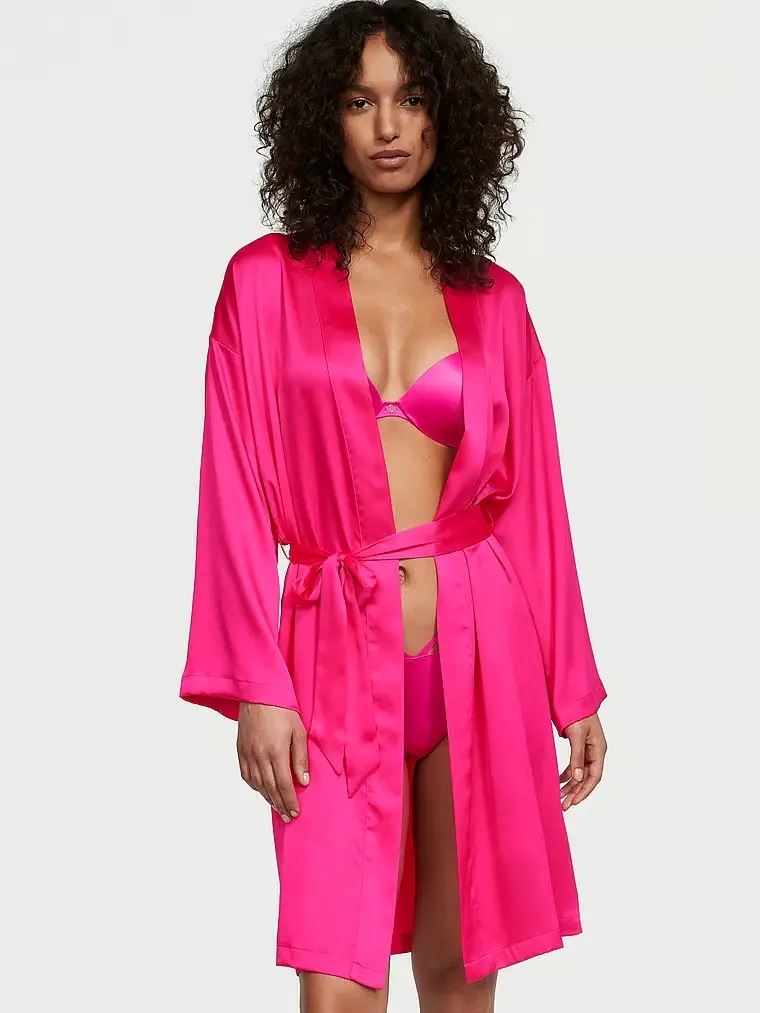 Атласний халат Satin Midi Robe Victoria's Secret