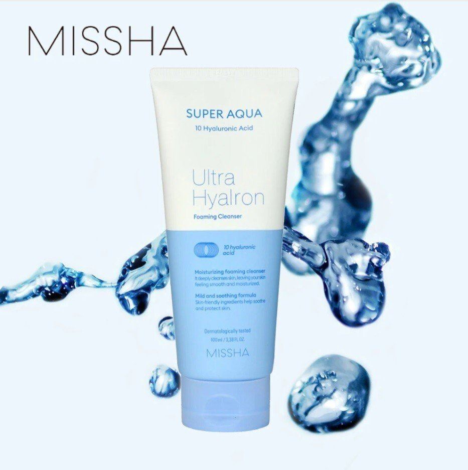 Пінка для очищення обличчя Missha Super Aqua Ultra Hyalron Cleansing Foam