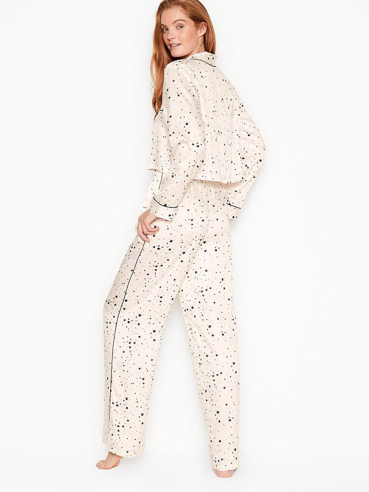 Сатинова піжама Victoria’s Secret White/Black Casual Stars
