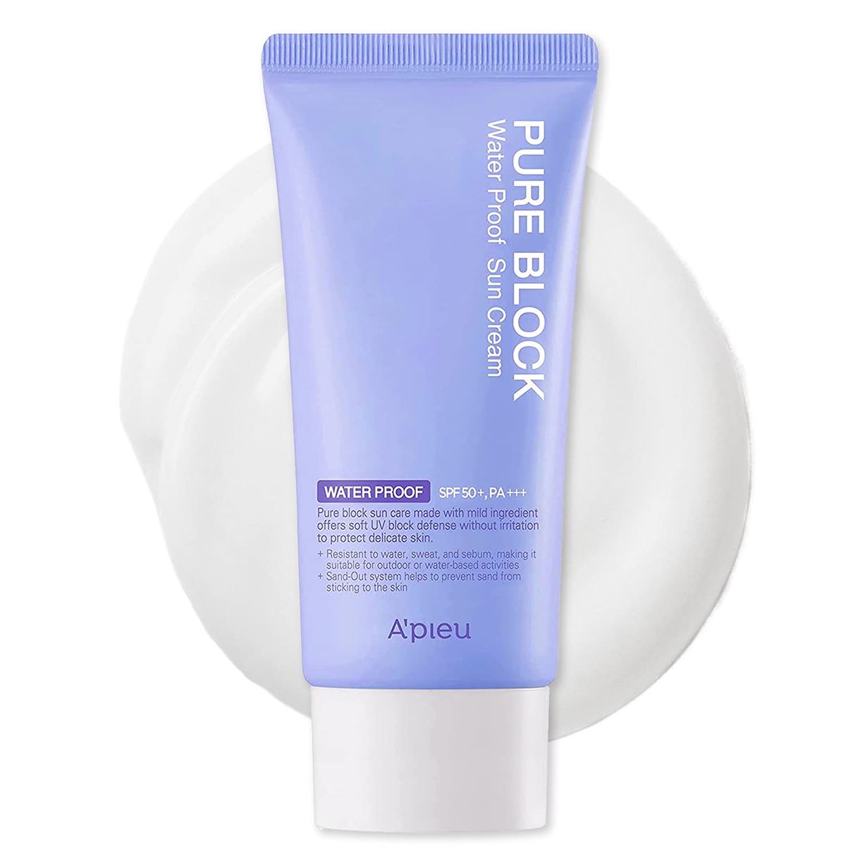 Водостійкий сонцезахисний крем A'PIEU - PURE BLOCK NATURAL WATERPROOF SUN CREAM SPF50+/PA+++ (50ml)