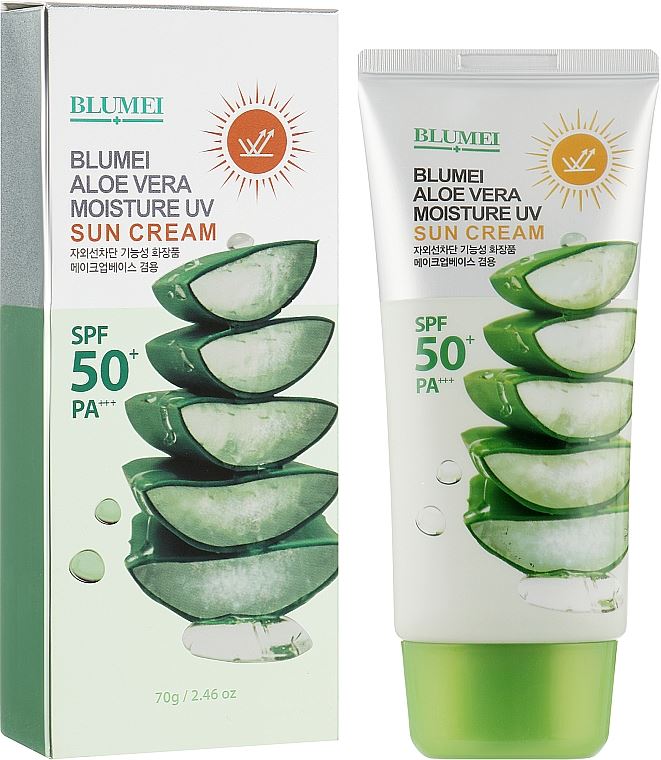 Сонцезахисний Крем для обличчя та тіла Blumei Jeju Moisture Aloe Vera Sun Cream