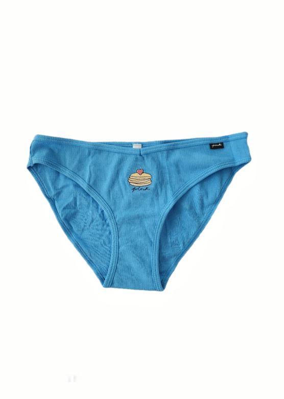 БАВОВНЯНІ ТРУСИКИ Victoria's Secret PINK bikini panties blue pancakes