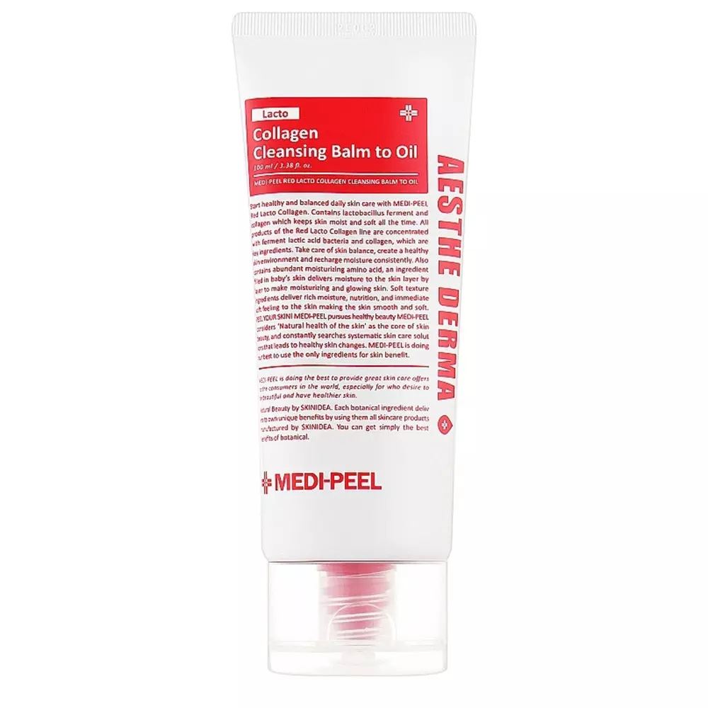 Гідрофільний бальзам для обличчя із пробіотиками та колагеном Medi Peel Red Lacto Collagen Cleansing Balm To Oil