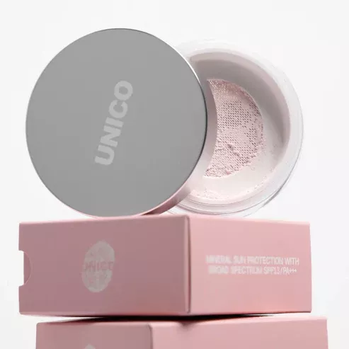 Рожева фінішна пудра для обличчя з SPF13/PA+++ PINK SETTING&FINISHING POWDER  Unico