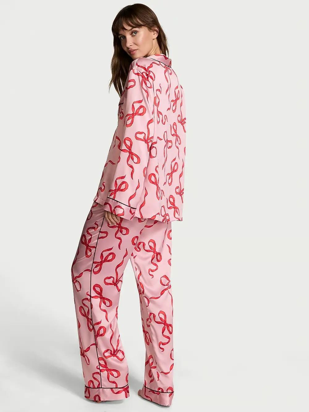 Атласна піжама з штанами Glazed Satin Long PJ Set Victoria's Secret