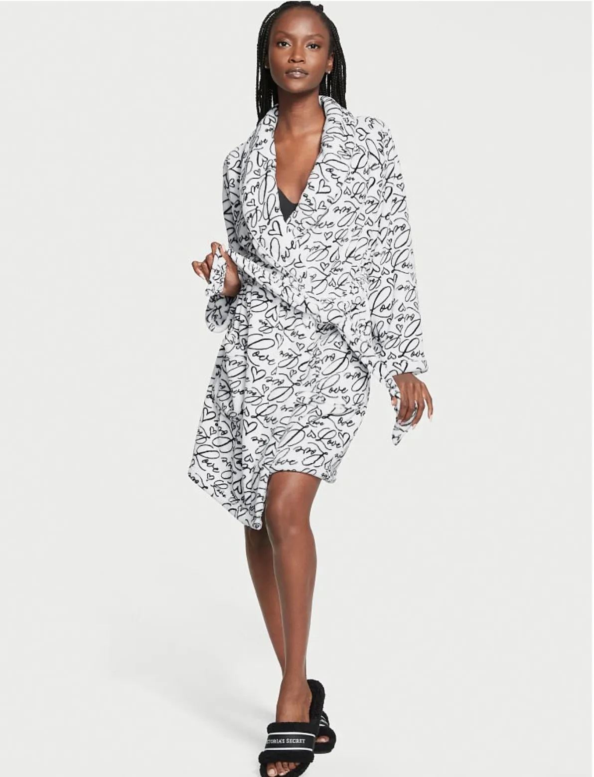 ПЛЮШЕВИЙ ХАЛАТ VICTORIA'S SECRET SHORT COZY ROBE COCONUT HEARTS