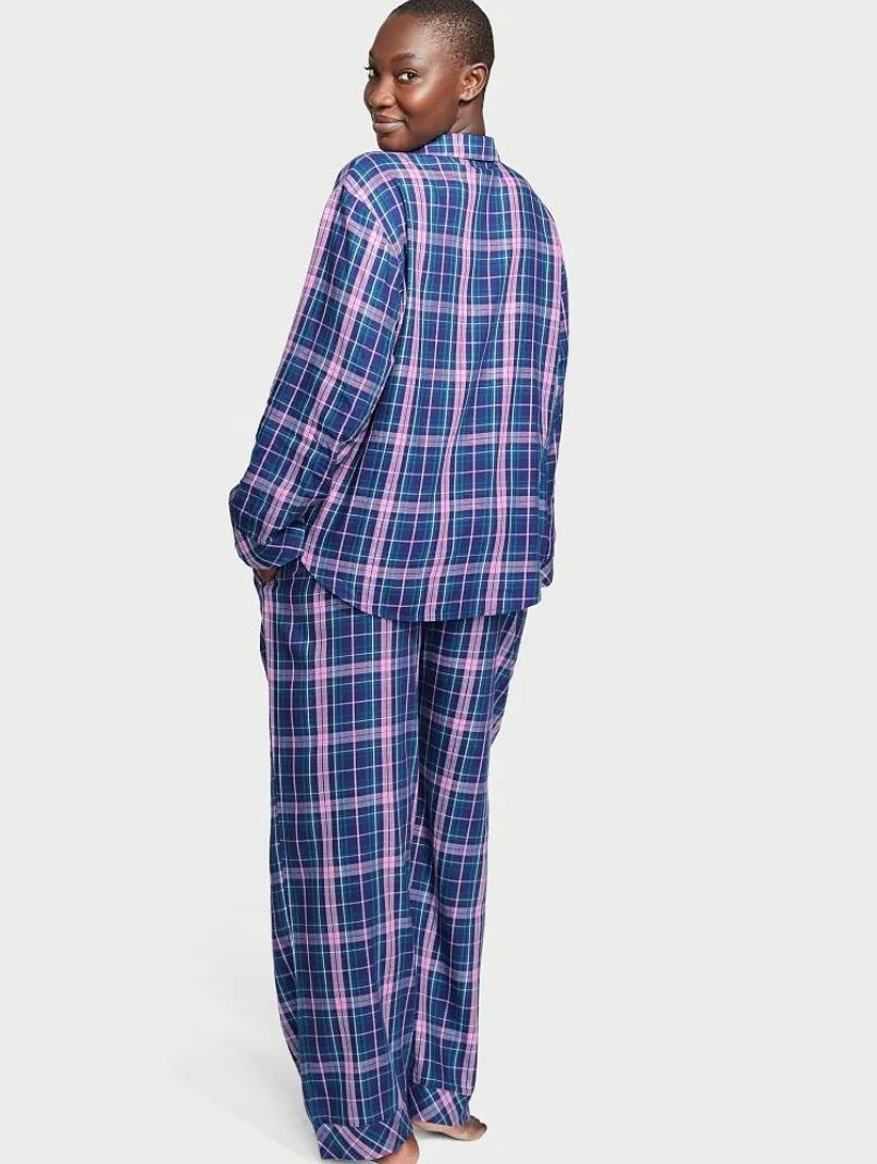ПІЖАМА VICTORIA'S SECRET FLANNEL Lilac Plaid, ЛІЛОВА КЛІТИНКА