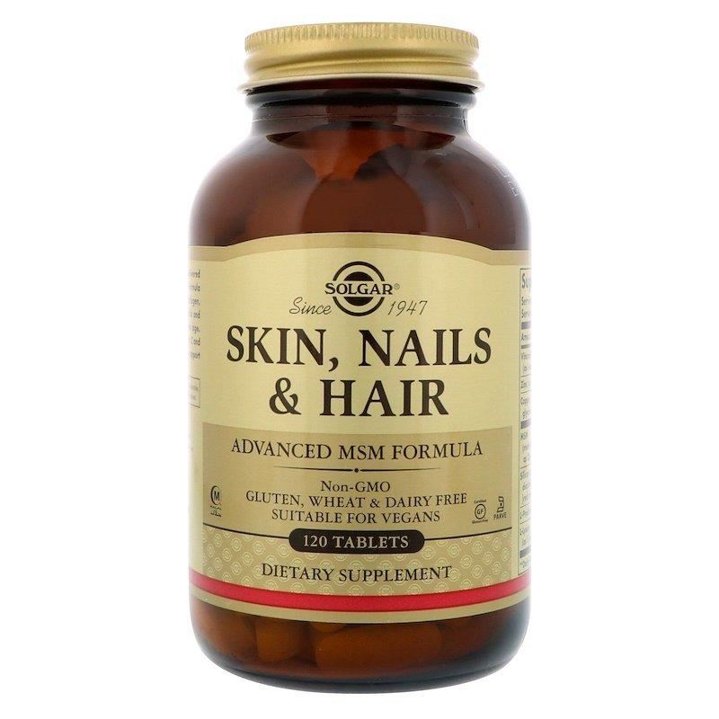 Solgar Вітаміни для волосся, шкіри, нігтів Skin, Nails & Hair, Advanced MSM Formula, 120шт