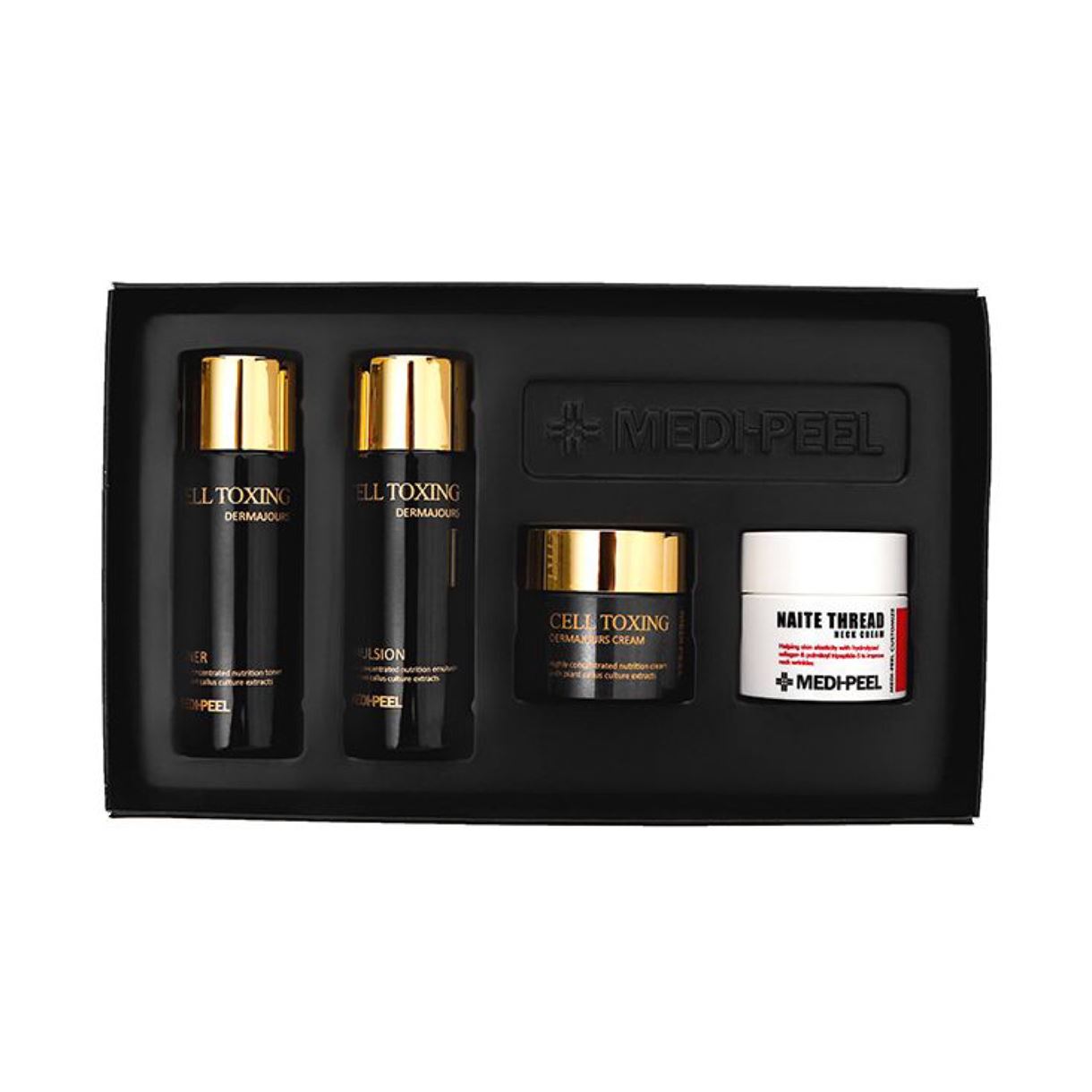 Набір омолоджувальних мініатюр MEDI-PEEL CELL TOXING DERMAJOURS TRIAL KIT (toner/30ml, emulsion/30ml, cream/2x10g) MEDI-PEEL - CELL TOXING DERMAJOURS TRIAL KIT (toner/30ml, emulsion/30ml, cream/2x10g)