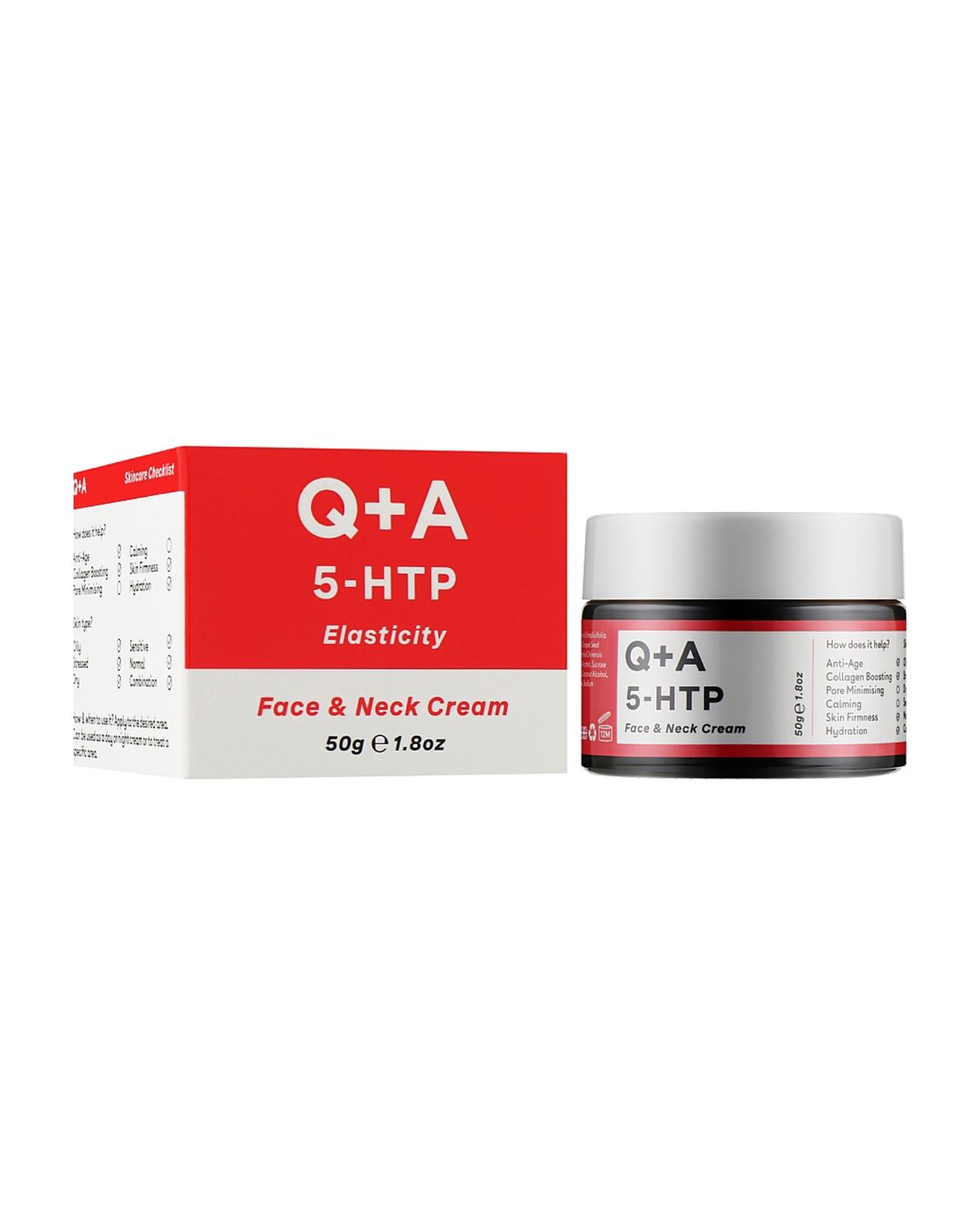 Крем для обличчя та шиї Q+A - 5-HTP Face & Neck Cream