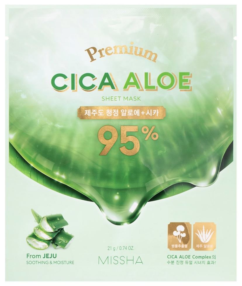 Маска заспокійлива для обличчя з екстрактом алое Missha Premium Aloe Sheet Mask