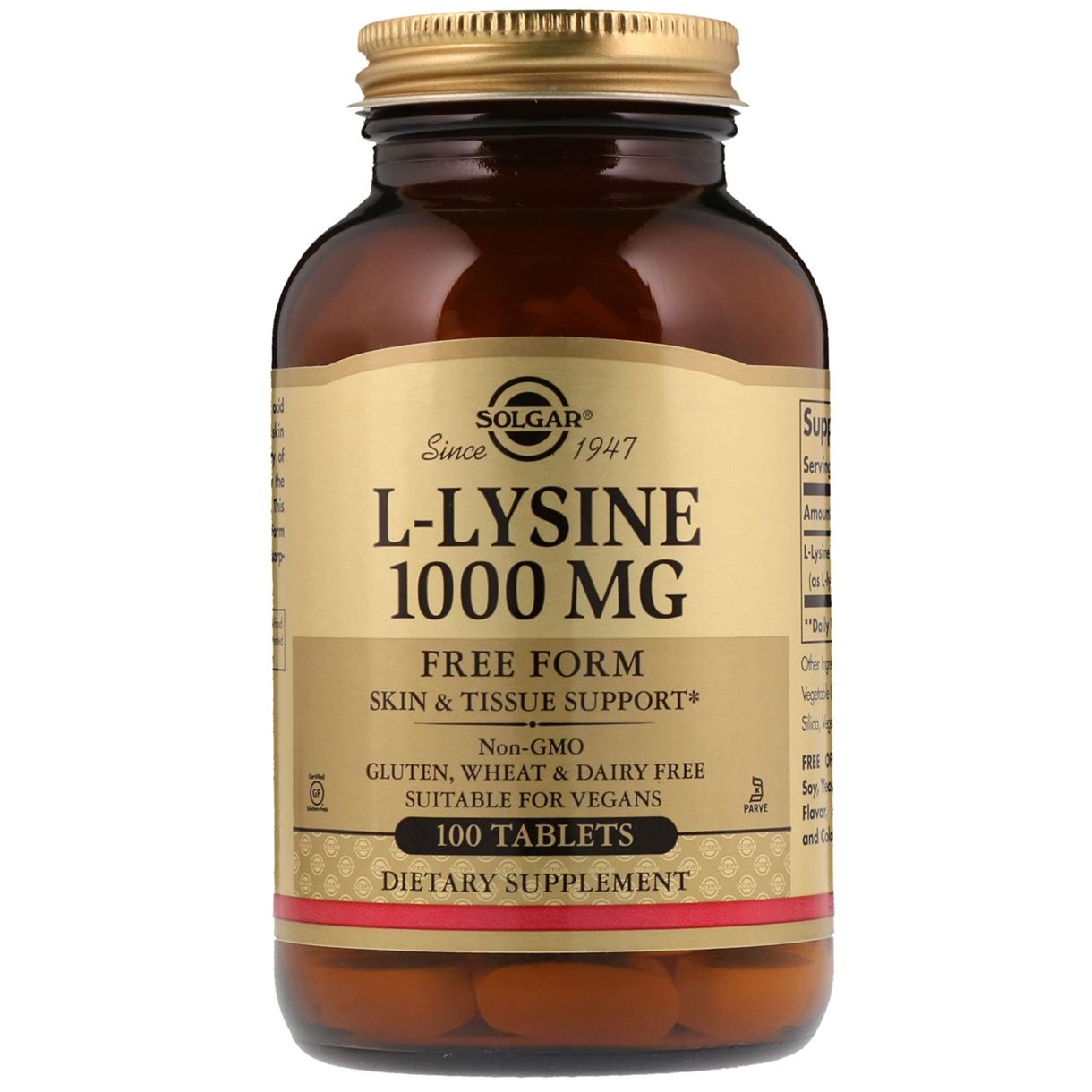 Solgar l-lysine 1000мг 100шт