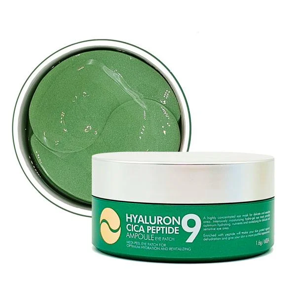 Заспокійливі гідрогелеві патчі з пептидами MEDI-PEEL HYALURON CICA PEPTIDE 9 AMPOULE EYE PATCH