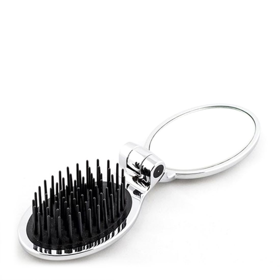 Срібна щітка з дзеркалом Janeke Folding Hair-Brush With Mirror Silver