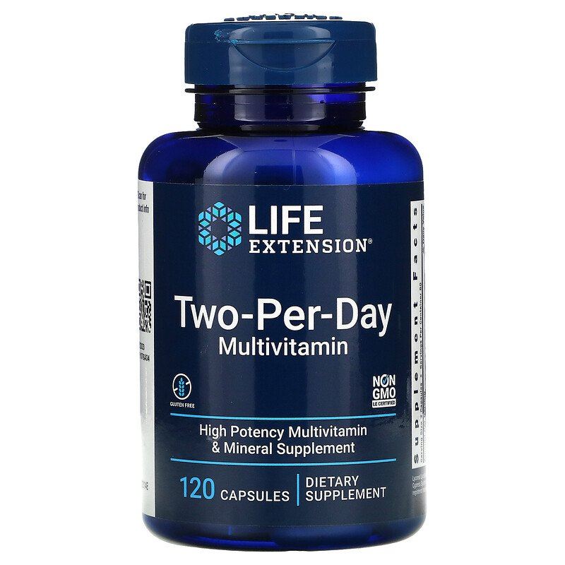 Life Extension, Two-Per-Day Multivitamin, мультивітаміни, 120 капсул