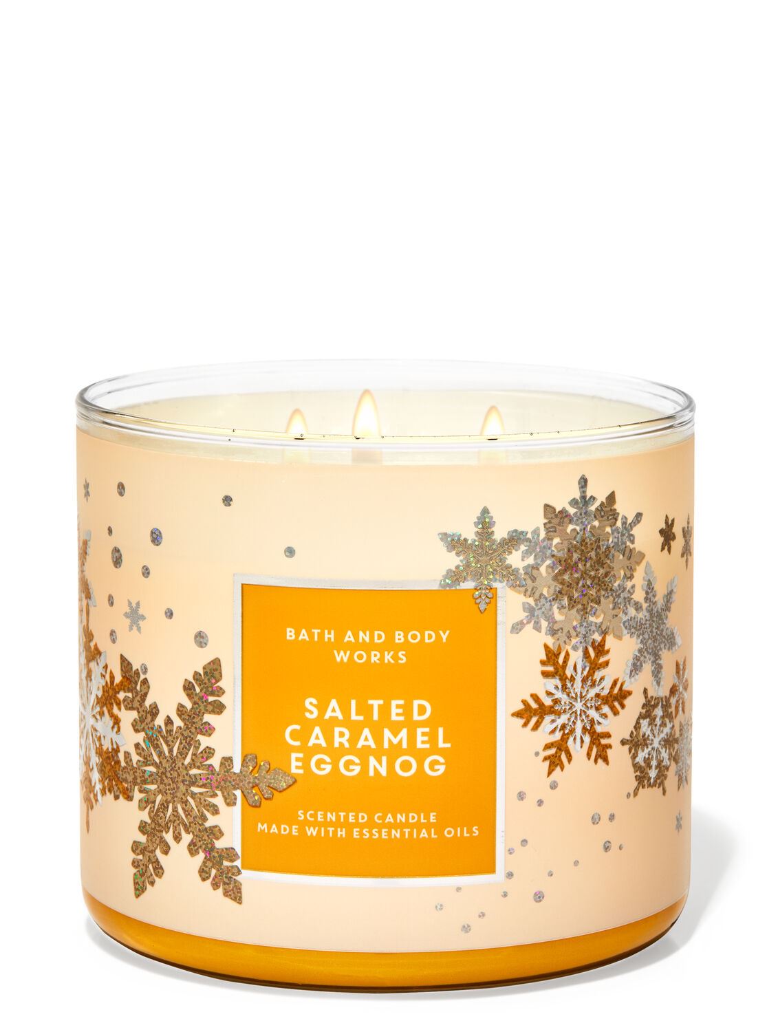 3-x фитильная Свеча Bath&body works Salted Caramel Eggnog