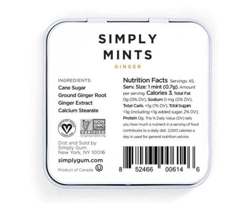 Льодяники з імбирем Simply Gum 30 г
