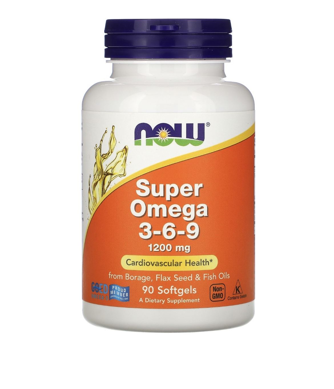 Комплекс супер Омега 3-6-9 Now Foods - Super Omega 3-6-9, жирні омега кислоти, 1200 мг, 90 капсул