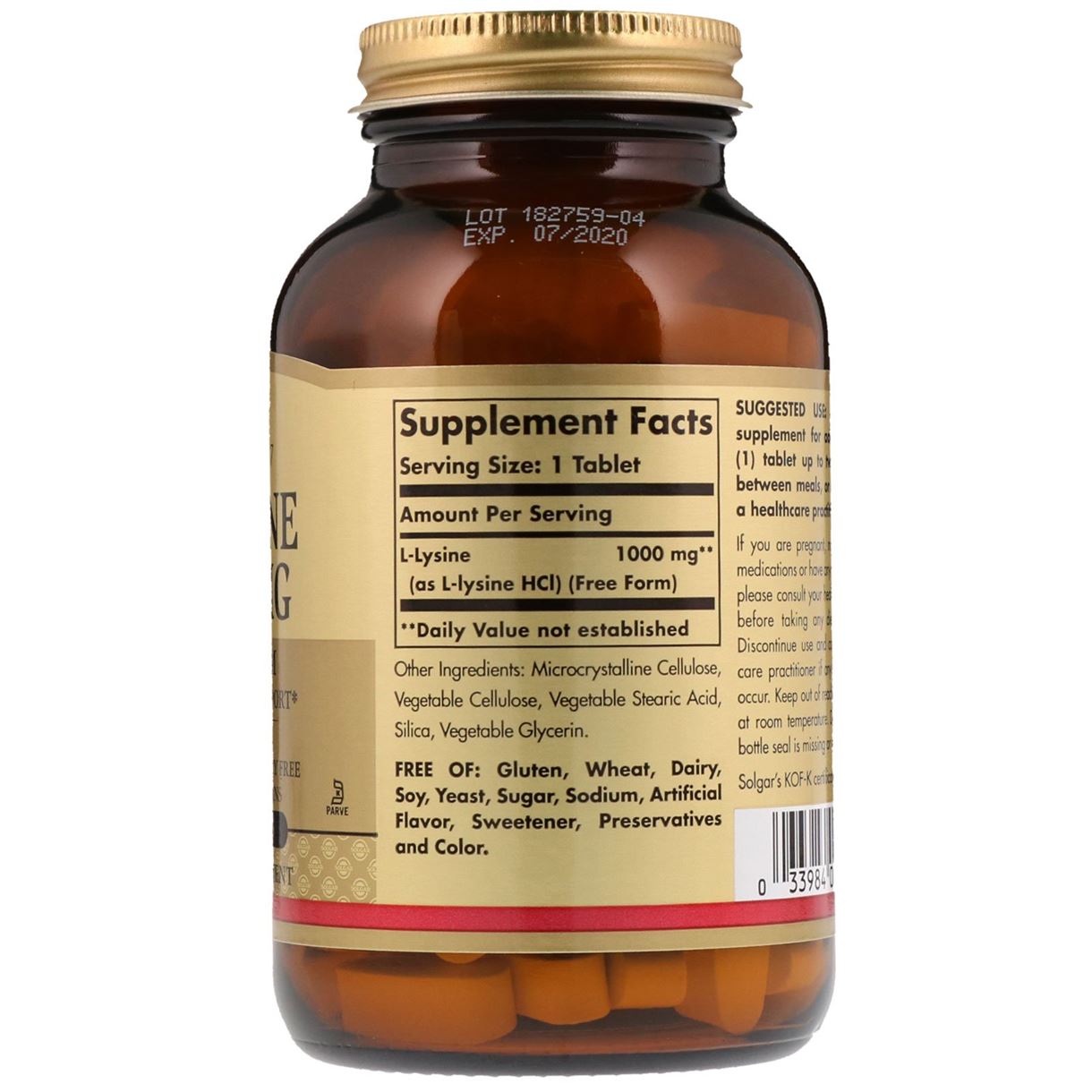 Solgar l-lysine 1000мг 100шт