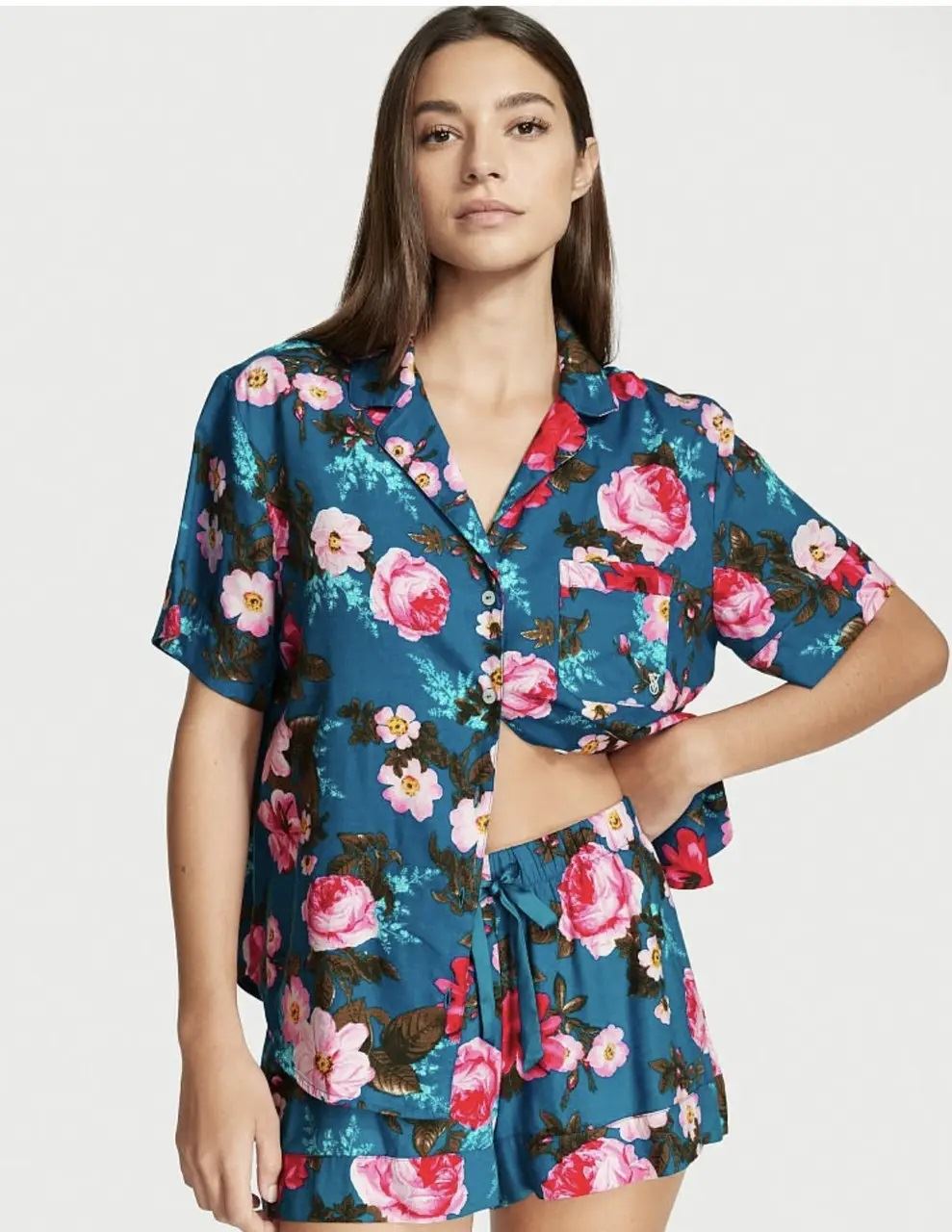 Фланелева піжама Victoria's Secret Flannel Short PJ Set з шортами