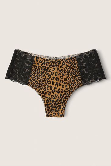 ТРУСИКИ-СТРІНГИ Victoria's Secret PINK No Show Cheeky Knickers, brown leopard