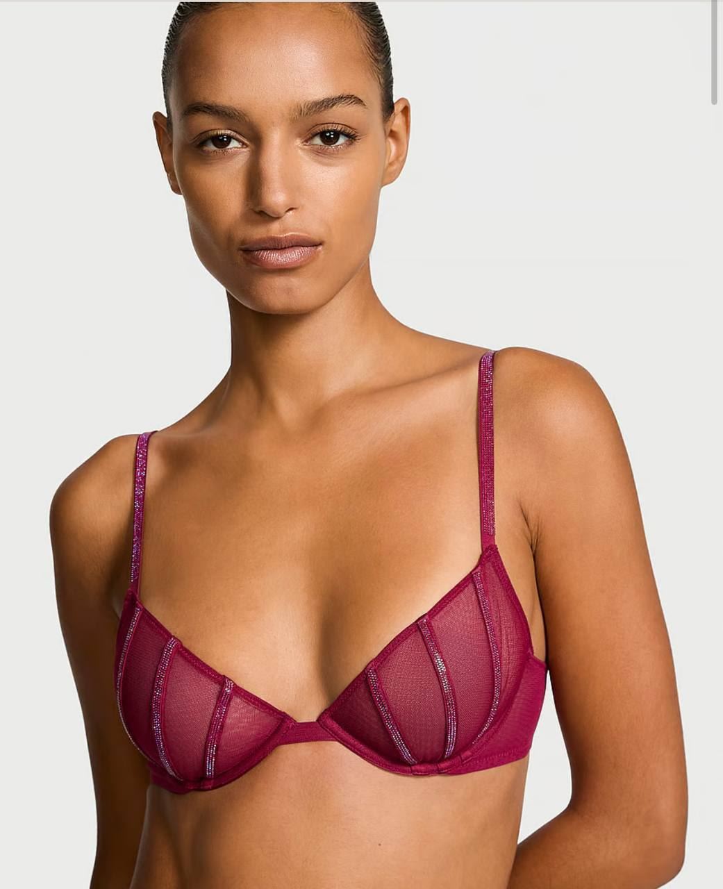 Бюст Very Sexy Sheer Shine Unlined Low-Cut Demi Bra Victoria's Secret